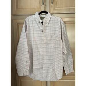 NWT Natural Life Shirt Cotton Pink Gray Large Check Button Down Sz M